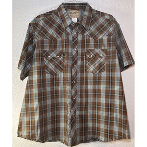 Wrangler Western Fashion Snap Shirt Pearl Snap Short Sleeve Men Size 2XL WM130BN